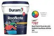 Leroy Merlin Duram Roofkote Acrylic Pure Roof Paint (White)-20L offer