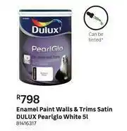 Dulux Pearlglo (White)Satin Walls & Trims Enamel Paint-5L