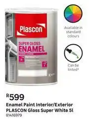 Leroy Merlin Plascon Gloss Super (White) Interior/Exterior Enamel Paint-5L offer