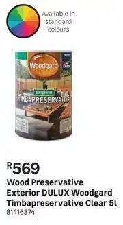 Leroy Merlin Dulux Woodgard Timbapreservative (Clear) Exterior Wood Preservative-5L offer