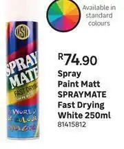Leroy Merlin Spraymate Fast Drying White Spray Paint Matt-250ml offer
