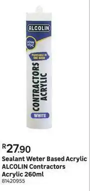 Leroy Merlin Alcolin Contractors Acrylic Sealant Water Based Acrylic-260ml offer