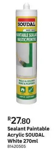 Soudal Paintable Sealant Acrylic (White)-270ml