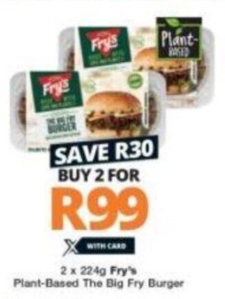Checkers Fry's Plant Based The Big Fry Burger 2 x 224g offer