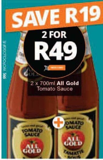 Checkers All Gold Tomato Sauce 2 x 700ml offer