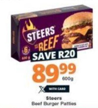 Checkers Steers Beef Burger Patties 600g offer