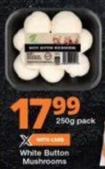 White Button Mushrooms 250g