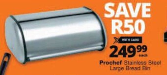 Checkers Prochef Stainless Steel Large Bread Bin offer