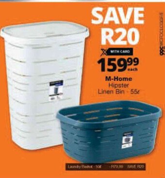 Checkers M-Home Hipster Linen Bin - 55L offer