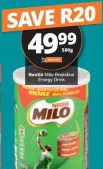 Checkers Nestlé Milo Breakfast Energy Drink 500g offer