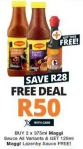 Checkers Maggi Sauce All Variants & Lazenby Sauce 125ml offer