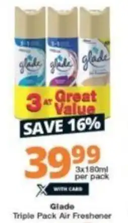 Checkers Glade Air Freshener 3 x 180ml offer