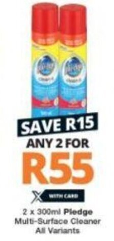 Checkers Pledge Multi-Surface Cleaner All Variants 2 x 300ml offer