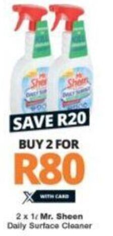 Checkers Mr. Sheen Daily Surface Cleaner 2 x 1L offer