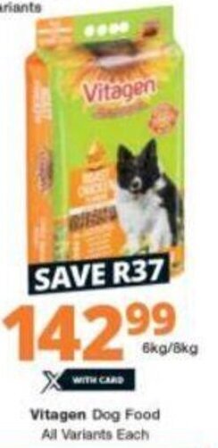 Checkers Vitagen Dog Food All Variants 6kg/8kg offer