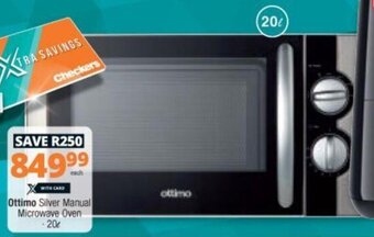 Checkers Ottimo Silver Manual Microwave Oven 20L offer