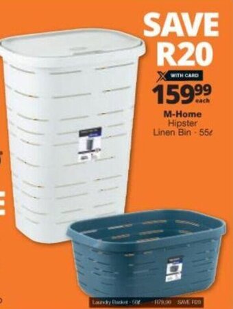 Checkers M-Home Hipster Linen Bin 55L offer