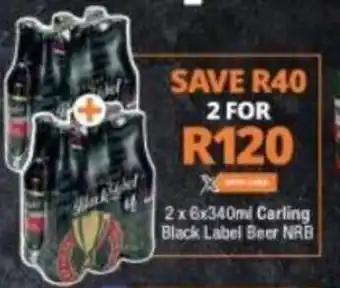 Checkers Carling Black Label Beer NRB 2 x 6 x 340ml offer