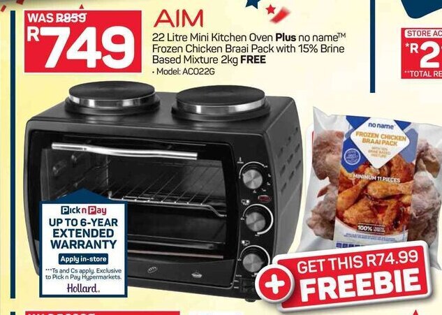 Pick n Pay Hypermarket Aim Mini Kitchen Oven Plus 22 Litre offer