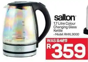 Pick n Pay Hypermarket Salton 1.7 Litre Colour Changing Glass Kettle offer