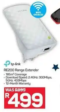 Tp-Link RE200 Range Extender 185m² Coverage