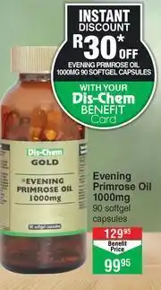 Dis-Chem Dis-Chem Evening Primrose Oil 1000mg 90 Softgel Capsules offer