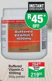 Dis-Chem Lifestyle Nutrition Buffered Vitamin C 1000mg 300g Powder offer