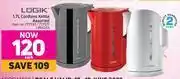 Game Logik 1.7Ltr Cordless Kettle Assorted-Each offer