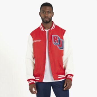 Rj red varsity bomber jacket