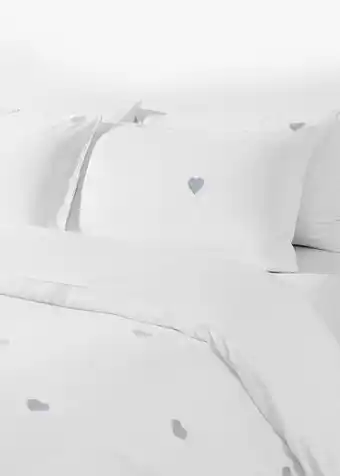 Heart stitch microfibre duvet cover set