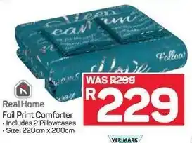 Pick n Pay Hypermarket Real Home Foil Print Comforter 220cm x 200cm offer