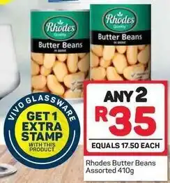 Pick n Pay Hypermarket Rhodes Butter Beans Assorted 410g offer