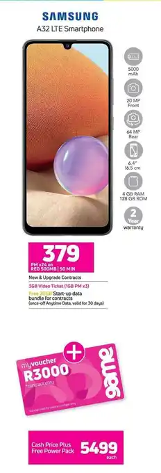 Game Samsung A32 LTE Smartphone offer