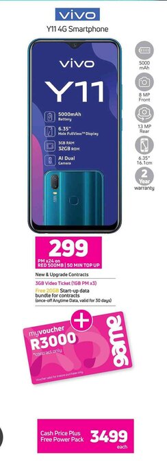 Game Vivo Y11 4G Smartphone offer