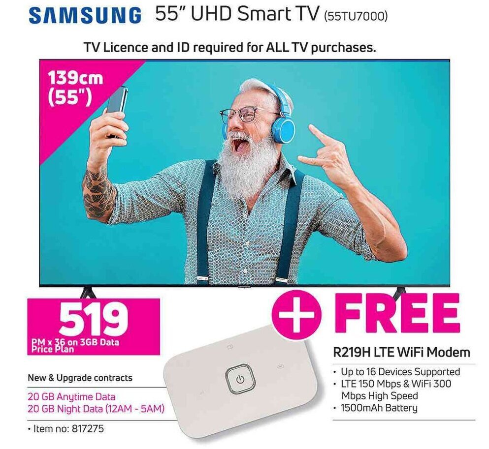 Samsung 55" UHD Smart TV offer at Game