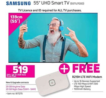 Game Samsung 55" UHD Smart TV offer