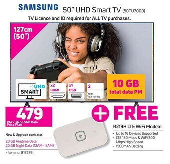 Game Samsung 50" UHD Smart TV offer