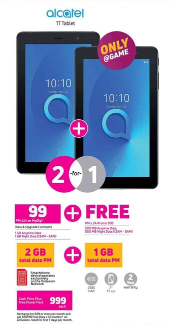 Game Alcatel 1T Tablet offer