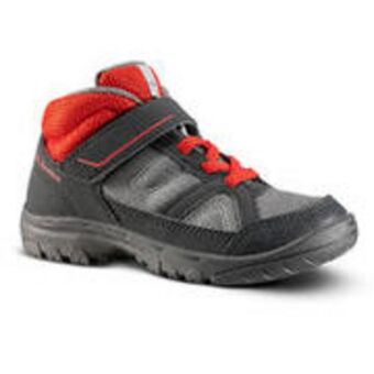 Decathlon Kids high top hiking shoes mh 100 mid kid 24 to 34 - grey/red offer