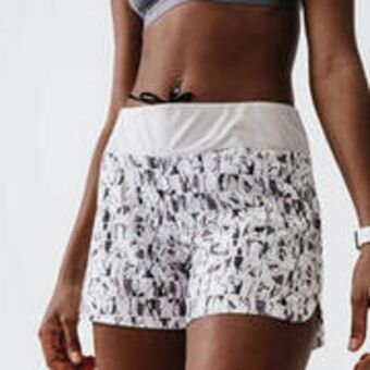Decathlon Women's printed running shorts dry - light grey offer