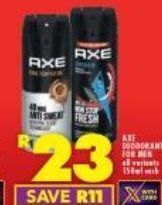 Shoprite Axe deodorant offer