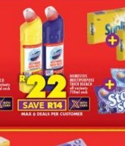 Shoprite Domestos bleach offer