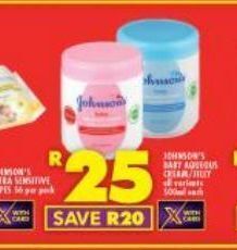 Shoprite Johnson's baby cream offer