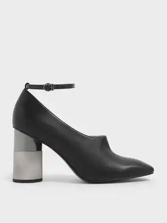Charles & Keith Ankle strap concrete heel pump - black offer