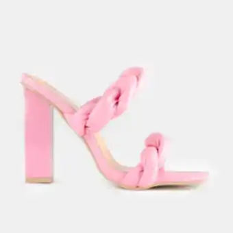 Women's pink twist block heeled sandal