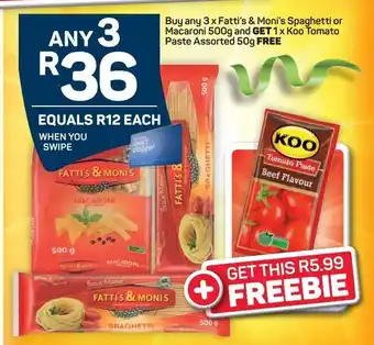 Fatti's & Moni's Spaghetti or Macaroni 500g