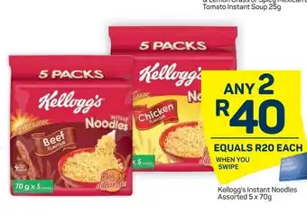 Pick n Pay Liquor Kellogg's Instant Noodles Assorted 5x70g offer