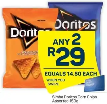 Pick n Pay Liquor Simba Doritos Corn Chips Asstd 150g offer