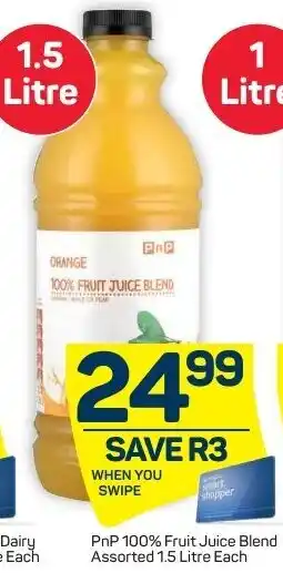 Pick n Pay Liquor PnP 100% Fruit Juice Blend Assorted 1.5 Litre offer