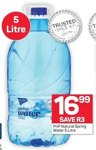 Pick n Pay Liquor PnP Natural Spring Water 5 Litre offer